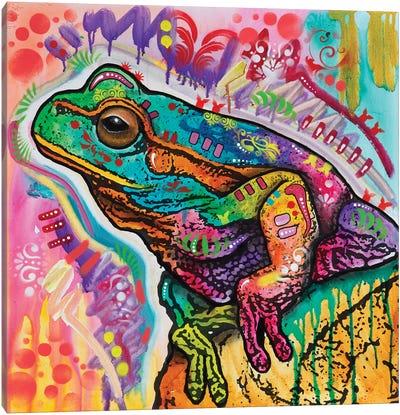 Psychedelic Frog Canvas Art Print - Frog Art