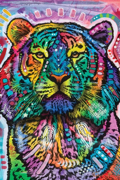 Curious Tiger by Dean Russo framed wall art