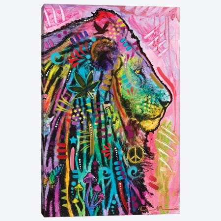 Syco-Delic Lion Canvas Print #DRO896} by Dean Russo Art Print