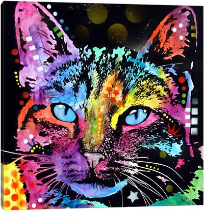 Thoughtful Cat Canvas Art Print - Cat Art