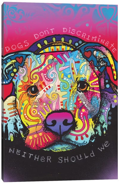 Dogs Don't Discriminate Canvas Art Print - Dean Russo