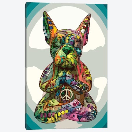 French Buddha Bulldog Canvas Print #DRO923} by Dean Russo Canvas Art