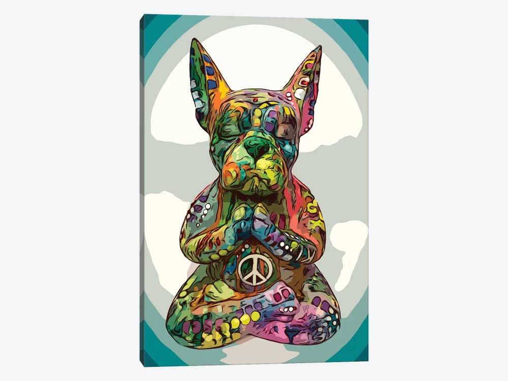 French Buddha Bulldog by Dean Russo 1-piece Canvas Art
