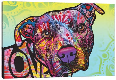 Love You Pit Bull Canvas Art Print - Dean Russo