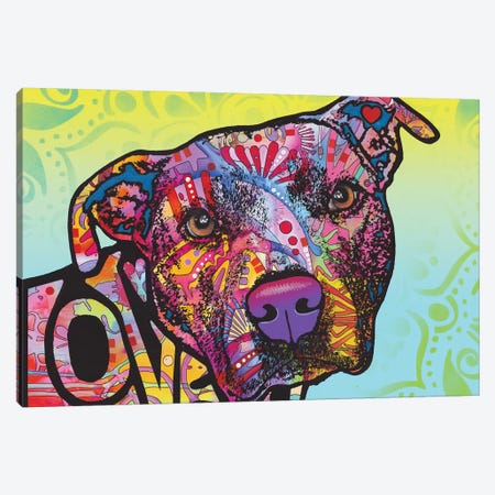 Love You Pit Bull Canvas Print #DRO963} by Dean Russo Canvas Wall Art