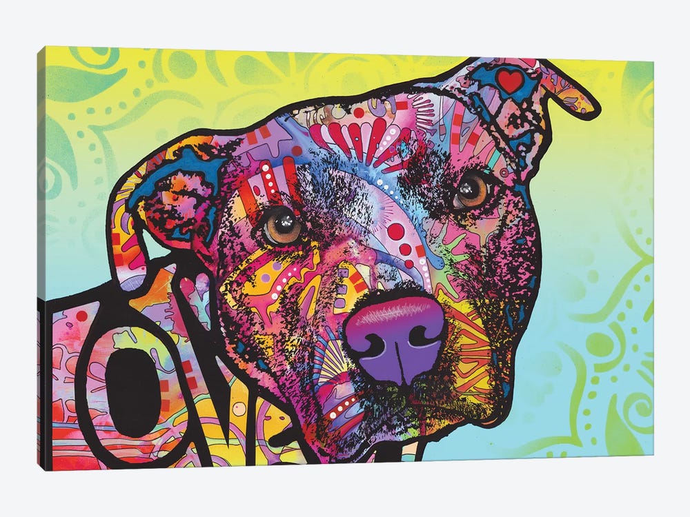 Love You Pit Bull by Dean Russo 1-piece Canvas Wall Art