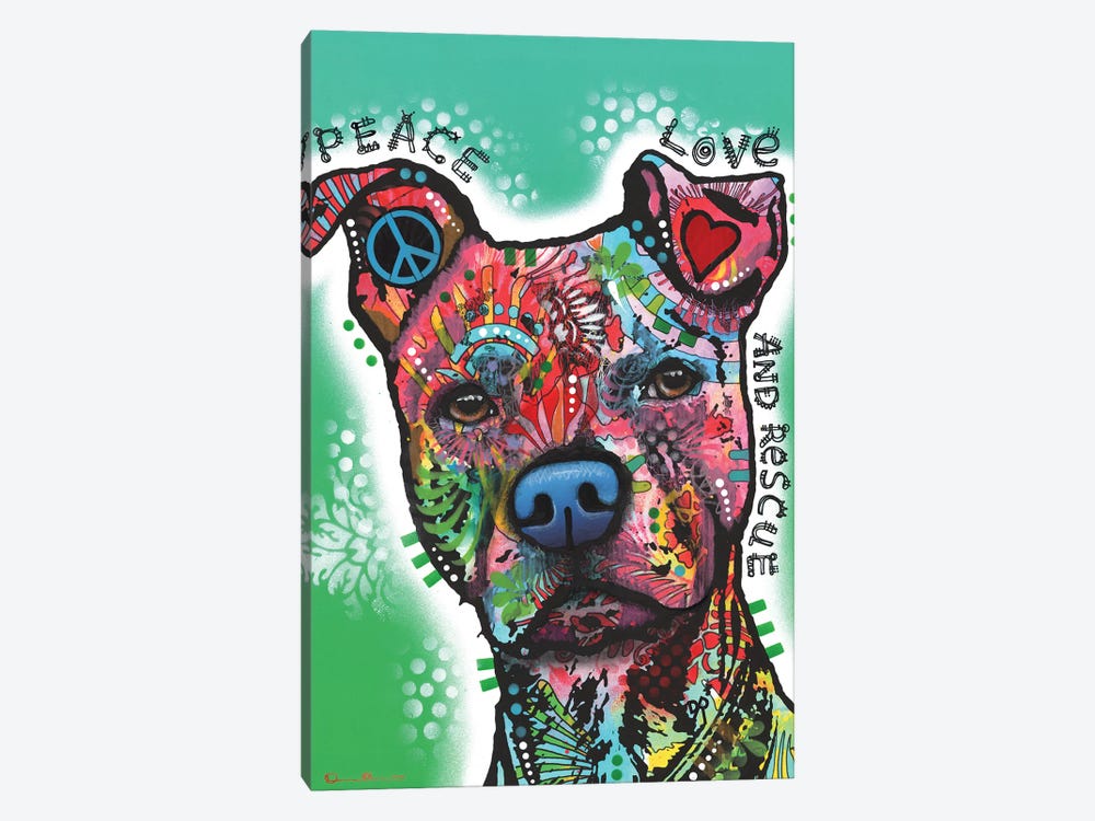 Peace, Love, and Rescue by Dean Russo 1-piece Canvas Art Print