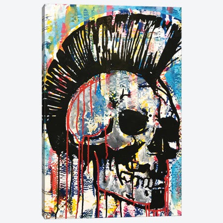 Punk Skull Canvas Print #DRO981} by Dean Russo Canvas Wall Art