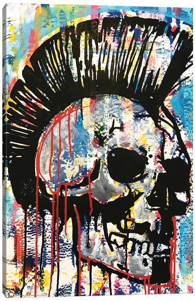 Punk Skull Canvas Art Print - Dean Russo