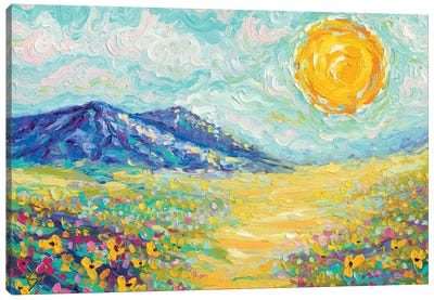Follow The Sun Canvas Art Print - Finger Painting Art