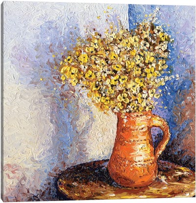 Clay Pot Bouquet Canvas Art Print - Dorota Kosi