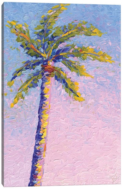 Palm Blush Canvas Art Print - Finger Painting Art