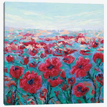 Knee Deep In Poppies Canvas Print #DRT35} by Dorota Kosi Canvas Print