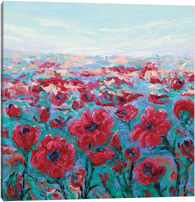 Knee Deep In Poppies Canvas Art Print - Dorota Kosi