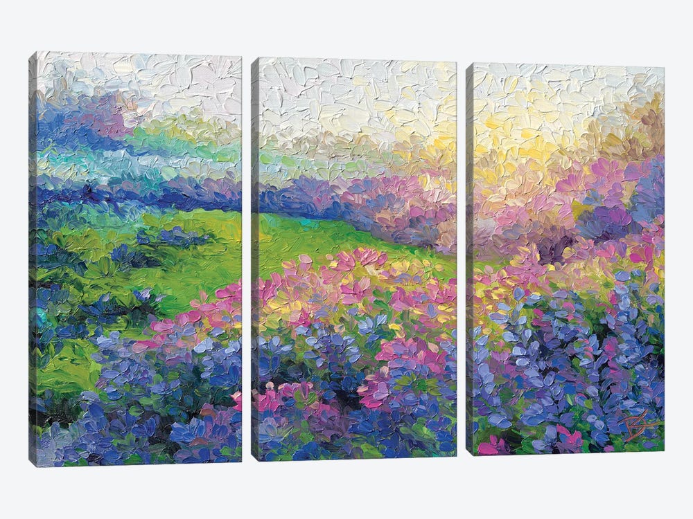 Sunburnt Lavender by Dorota Kosi 3-piece Canvas Print