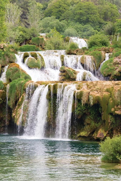 Croatia. Skradinski buk swimming area of Krka National Park. by Trish Drury framed canvas print
