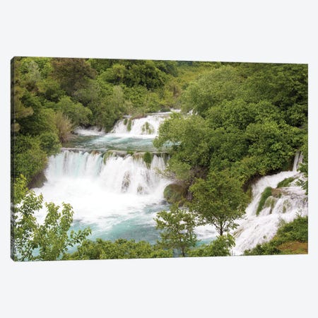 Croatia. Krka National Park waterfalls and cascades, UNESCO World Heritage Site. Canvas Print #DRU14} by Trish Drury Canvas Artwork