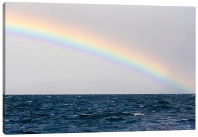 Australia, Tasmania, Maria Island. Rainbow in Tasman Sea Canvas Art Print - Rain Inspired