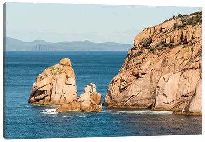 Australia, Tasmania. View from Haunted Bay on Maria Island toward Tasman National Park Canvas Art Print