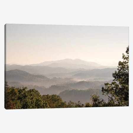 USA, Tennessee. View to Smoky Mountains from Foothills Parkway. Fog in valleys early morning Canvas Print #DRU8} by Trish Drury Canvas Artwork