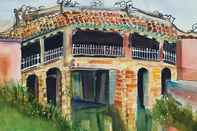 Japanese Bridge Hoi An by Helen Dubrovich canvas print
