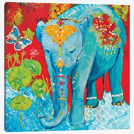 Lil Elephant Canvas Print #DRV16} by Helen Dubrovich Art Print