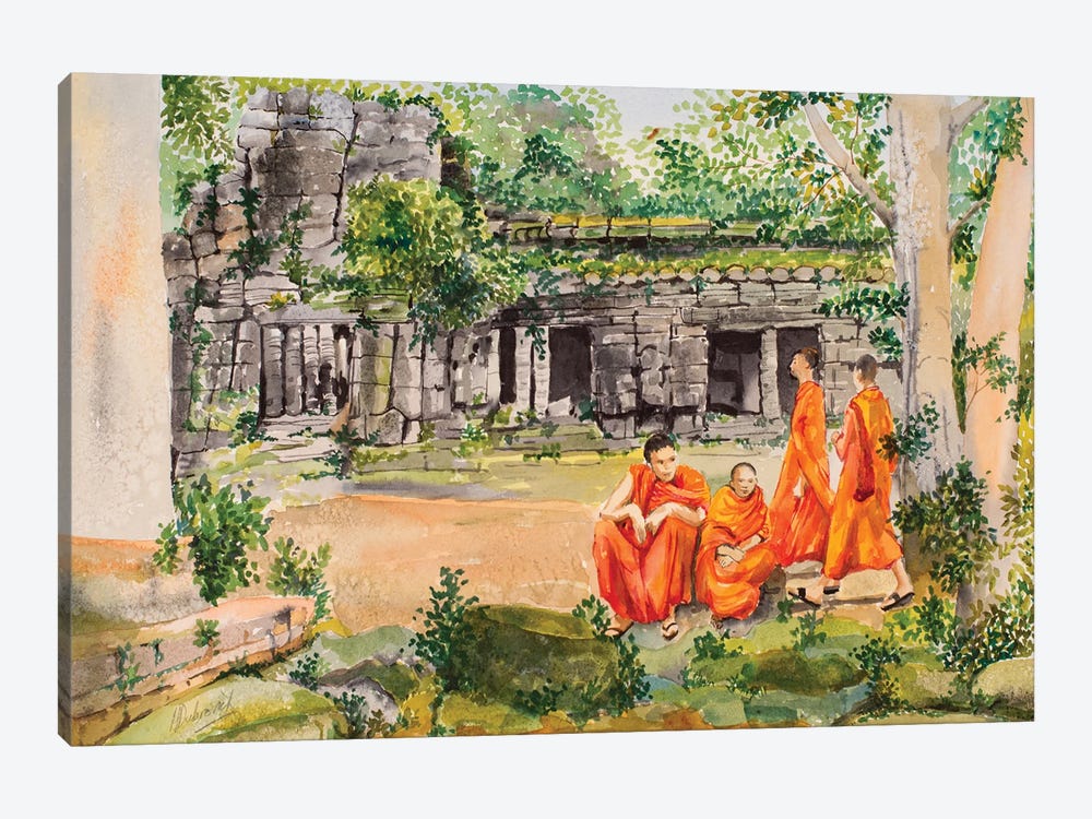 Monks Gathering by Helen Dubrovich 1-piece Canvas Art