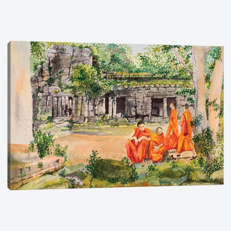 Monks Gathering Canvas Print #DRV20} by Helen Dubrovich Canvas Print