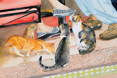 Morning Tea Time by Helen Dubrovich canvas print