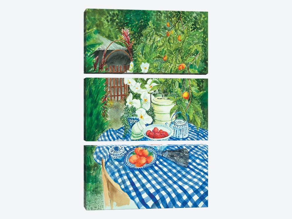 Picnic In The Kampung by Helen Dubrovich 3-piece Canvas Artwork