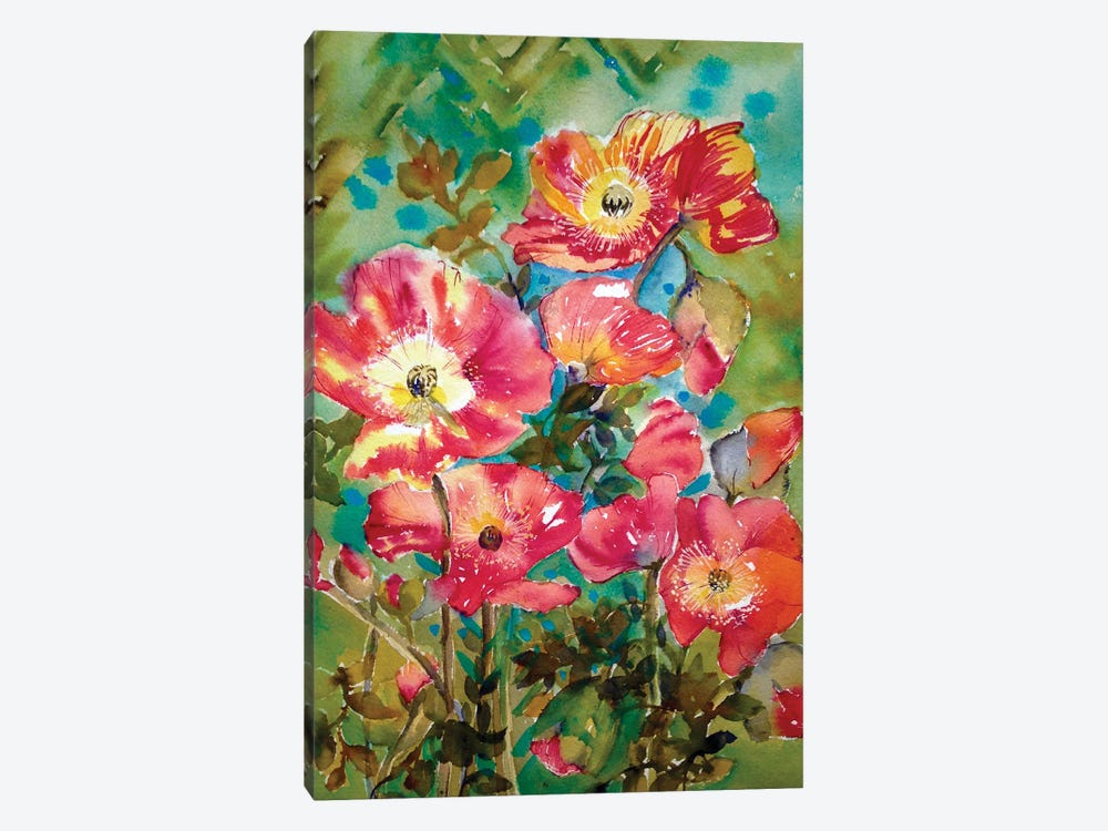 Poppies by Helen Dubrovich 1-piece Canvas Print