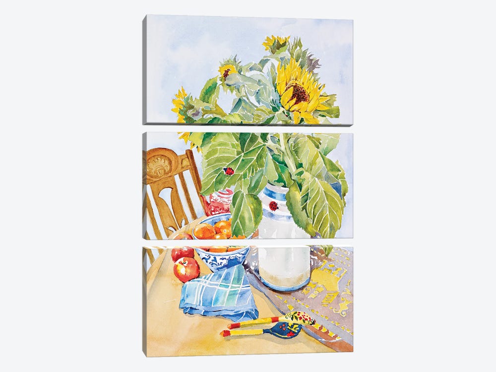 Sun Flowers by Helen Dubrovich 3-piece Art Print