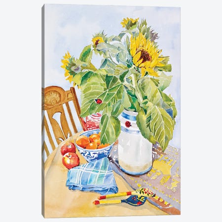Sun Flowers Canvas Print #DRV36} by Helen Dubrovich Art Print