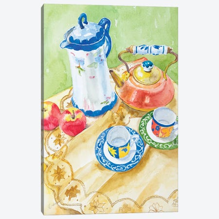 Tea Time Canvas Print #DRV38} by Helen Dubrovich Canvas Wall Art