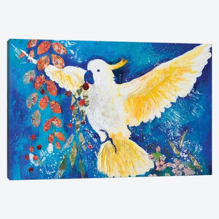 The Good Life Cockatoo Canvas Print #DRV41} by Helen Dubrovich Art Print