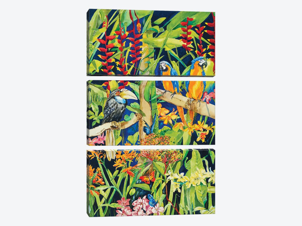 Tropical Night by Helen Dubrovich 3-piece Canvas Art
