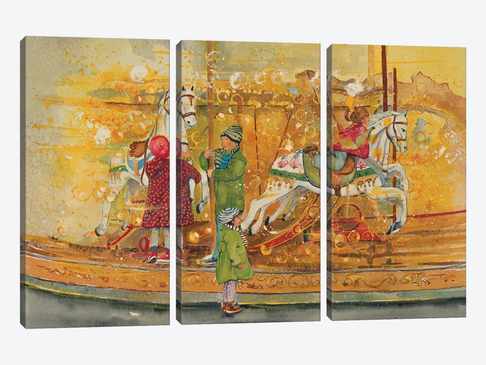 Carousel by Helen Dubrovich 3-piece Canvas Art Print