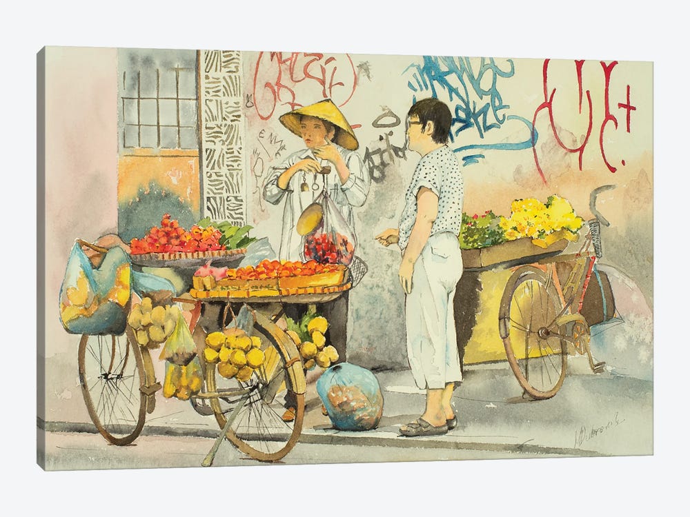Fruit Seller by Helen Dubrovich 1-piece Canvas Art