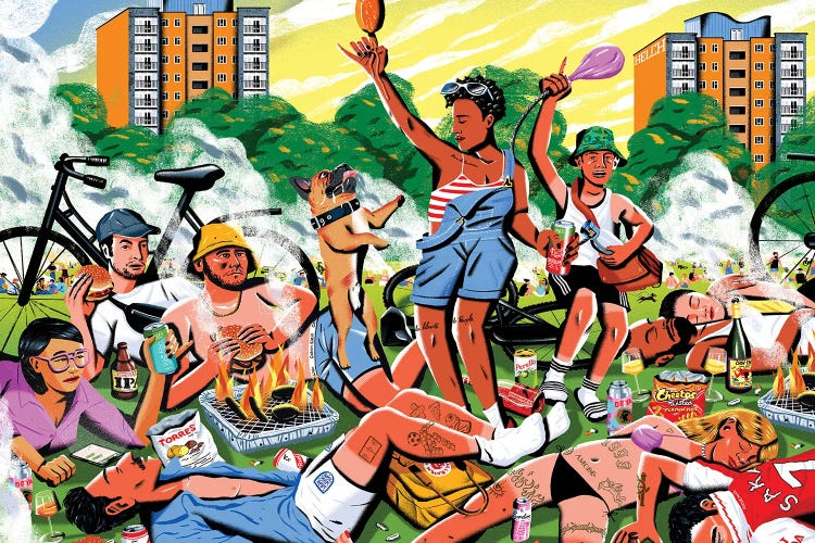 London Fields Liberating the People by Daryl Rainbow wall art
