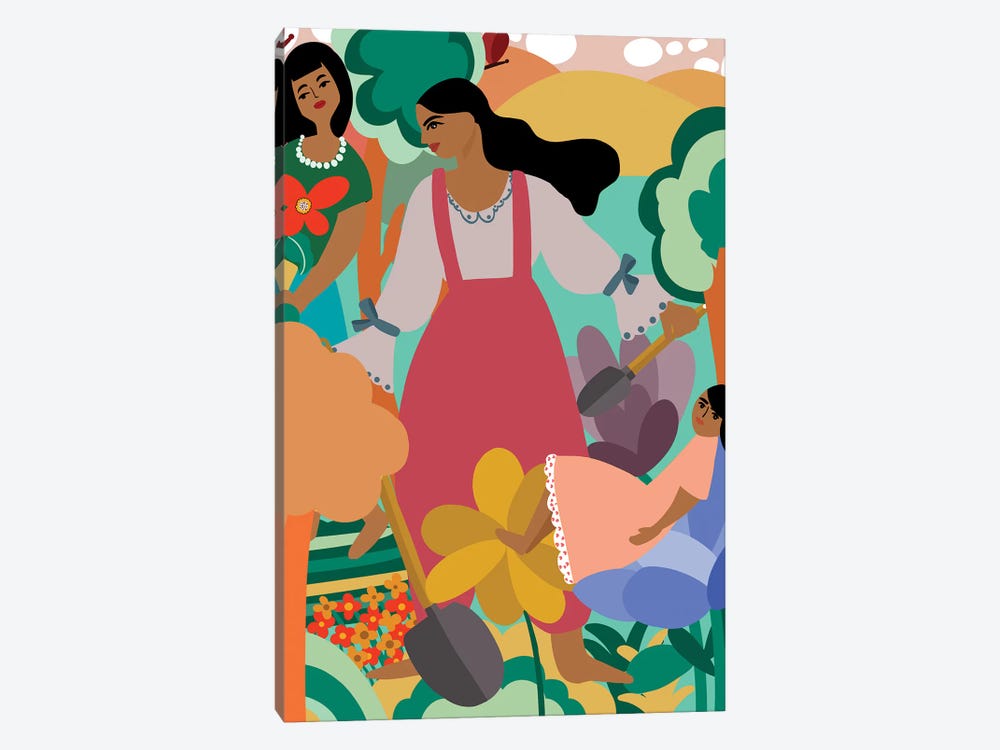 Family Gardening by Dina Razin 1-piece Art Print