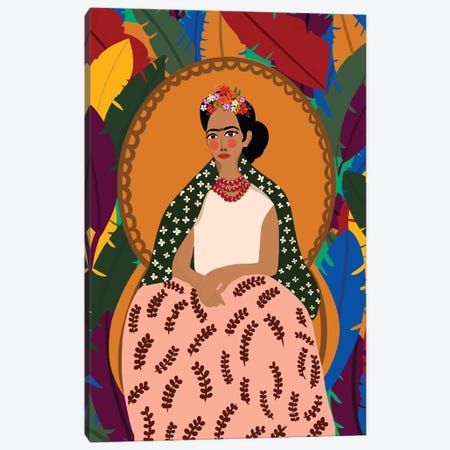 Frida On Her Throne Canvas Print #DRZ16} by Dina Razin Canvas Print