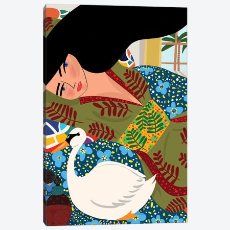 Thinking Of Modigliani Canvas Print #DRZ30} by Dina Razin Canvas Artwork