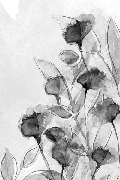 Black & White Florals: Astor Place Floral II by Denise Brown