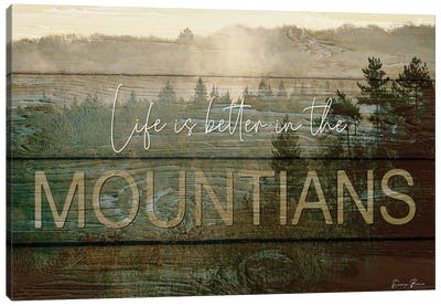 Life Is Better In The Mountains Canvas Art Print - Lakehouse Décor