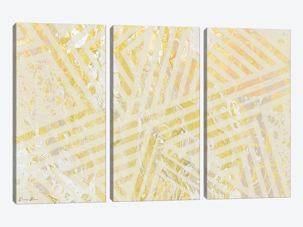 Orange Gold Pattern by Denise Brown 3-piece Canvas Art
