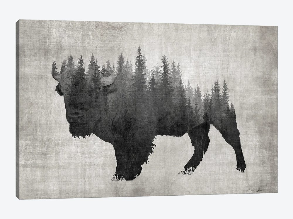 Pine Bison by Denise Brown 1-piece Canvas Wall Art