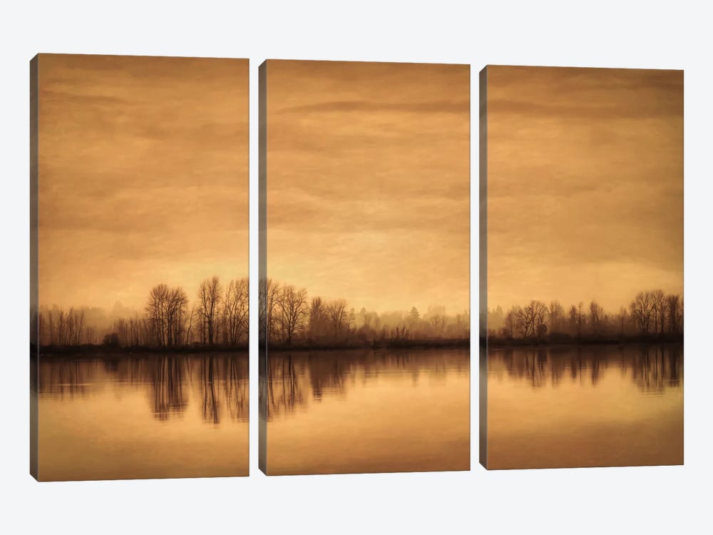 Winter On The River by Don Schwartz 3-piece Canvas Print