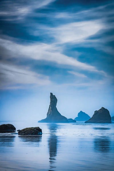 Don Schwartz: Bandon Morning Sky 40X30 by Don Schwartz