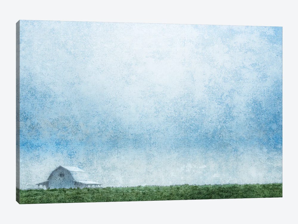 Blue Barn Down A Country Road by Don Schwartz 1-piece Canvas Print