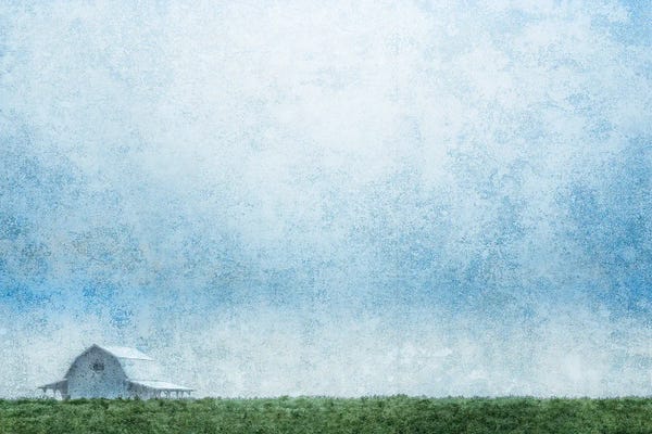 Barns: Blue Barn Down A Country Road by Don Schwartz